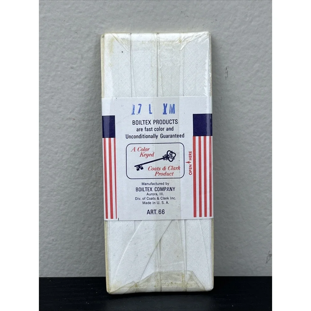 Vintage Boiltex White Single Fold Bias Tape Size 5 Cotton 5 Yards